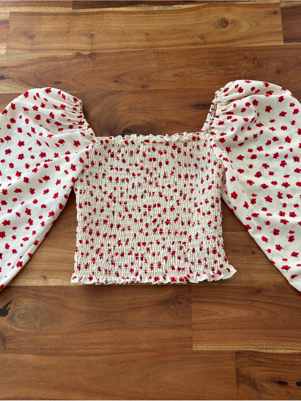 Show Me Your Mumu Floral Smocked Crop Top - Size Small